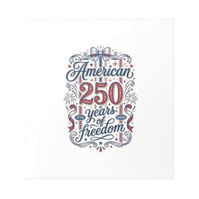 Bloc-note Chemise Patriotique 250 Ans de Liberté Américaine  (Devant)