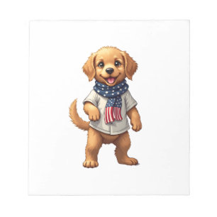Bloc-note Chemise Patriotique Vintage de Chiots Dorés Améric