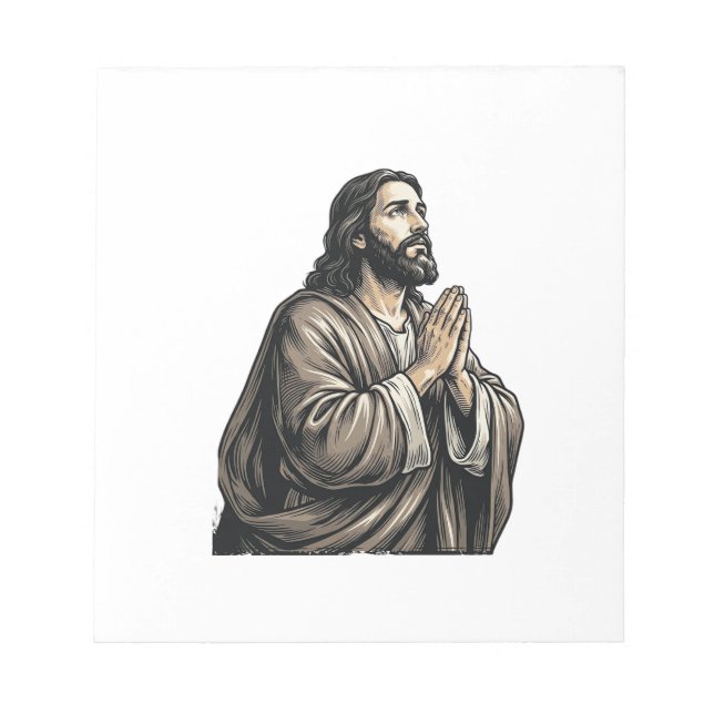 Bloc-note Chemise religieuse de l'homme priant gravure vinta (Devant)
