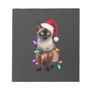 Bloc-note Chemise Siamese Cat Christmas Lights Xmas Chat Ama