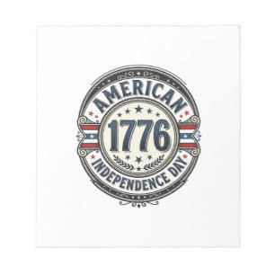 Bloc-note Chemise Vintage 1776 Jour de l'Indépendance Améric