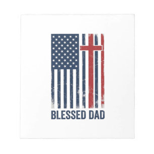 Bloc-note Chemise Vintage Croix Drapeau Chrétien Papa Bénis