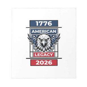 Bloc-note Chemise Vintage Eagle 1776 2026 Typographie Patrio