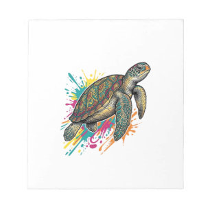 Bloc-note Chemise Vintage Gravure Tortue de Mer Couleur Spla