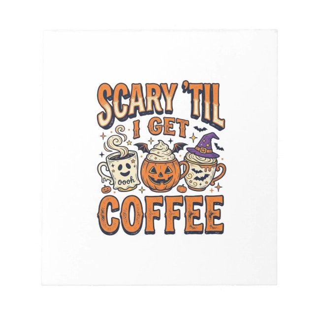 Bloc-note Chemise vintage Halloween Café Épouvantable jusqu' (Devant)