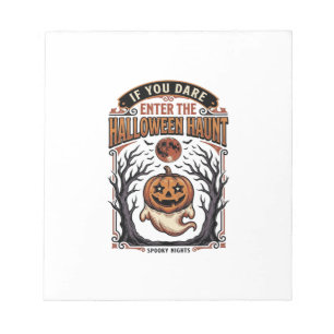 Bloc-note Chemise vintage Halloween Citrouille gravée Spooky