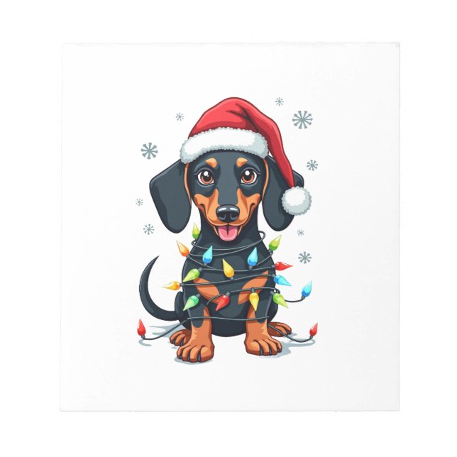 Bloc-note Chemises de Noël d'arbres de chiens de teckel Cade (Devant)