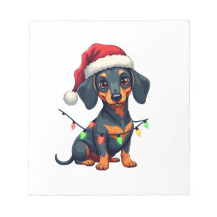 Bloc-note Chemises de Noël de l'arbre de chiens de teckel Ca