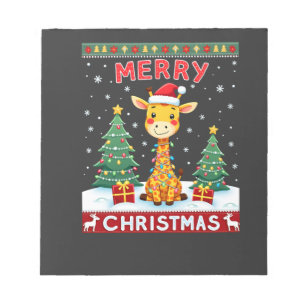 Bloc-note Chemises de Noël laides de girafe Chapeau de Père