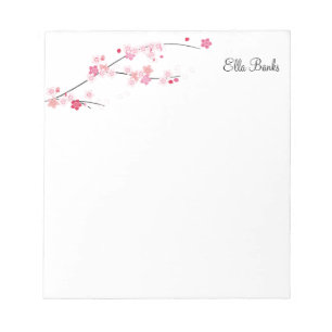 Bloc-note Cherry Blossoms Ajouter votre propre nom Elegant C