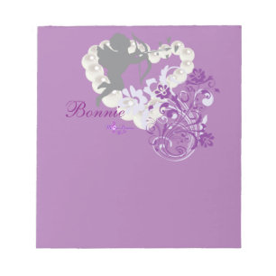 Bloc-note Cherub Pearls Floral Heart Small Note Pad