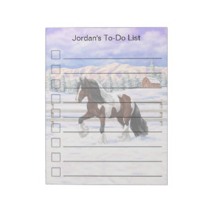 Bloc-note Cheval de Tinker Tinker Gypsy Vanner Brown Pinto