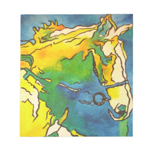 Bloc-note "Cheval et Bridle Colorée Black Outline Art" #ho