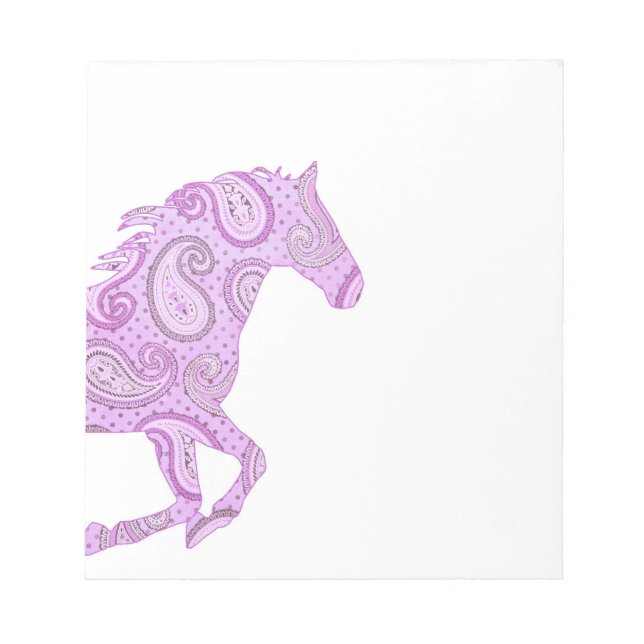 Bloc-note Cheval Paisley mignon et violet (Devant)