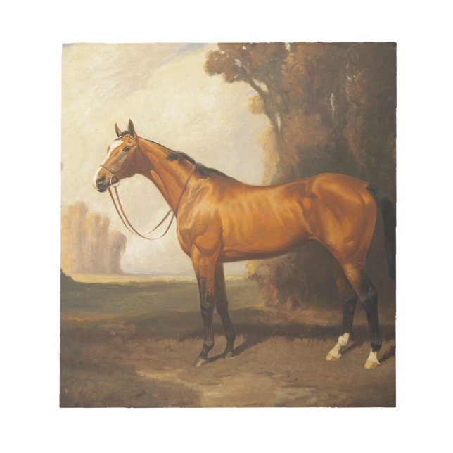 Bloc-note Cheval vintage Brown Thoroughbred (Devant)
