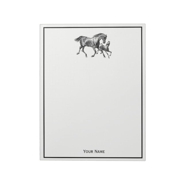 Bloc-note Cheval vintage Mère Bébé Foie (Tourné)