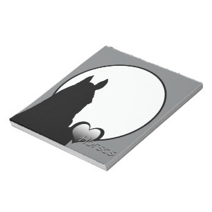 Bloc-note Chevaux de Coeur I (coeur d'argent)