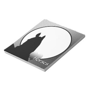 Bloc-note Chevaux de Coeur I Coeur d'Argent (argent métalliq