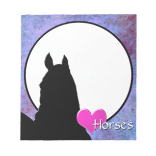 Bloc-note Chevaux de coeur I (violet/bleu)