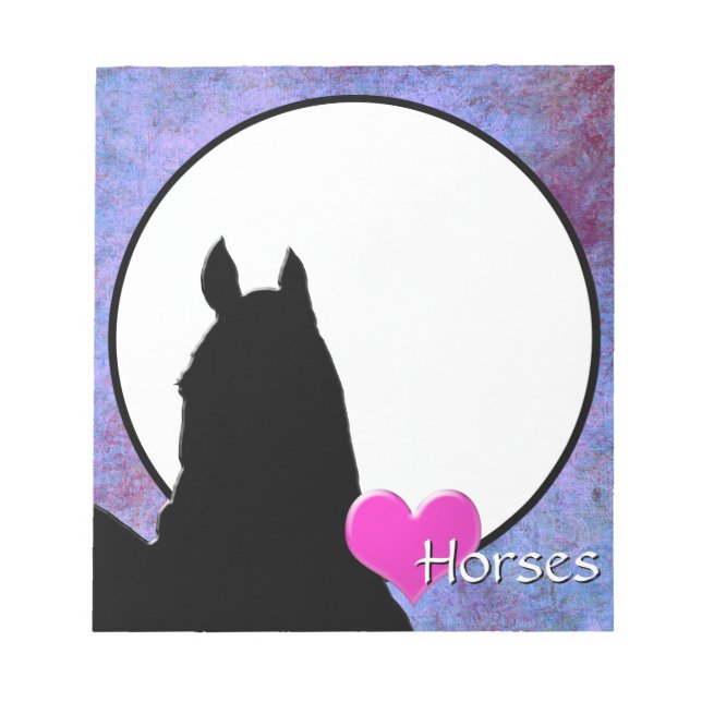 Bloc-note Chevaux de coeur I (violet/bleu) (Devant)