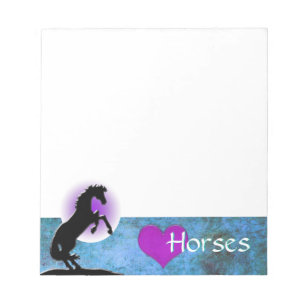 Bloc-note Chevaux de coeur V (bleu/vert)