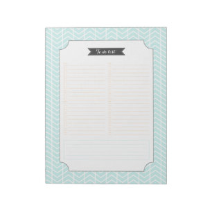 Bloc-note Chevron bleu en pastel - pour faire la liste
