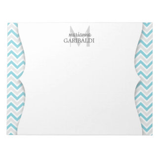 Bloc-note Chevron bleu et moderne Personnalisé