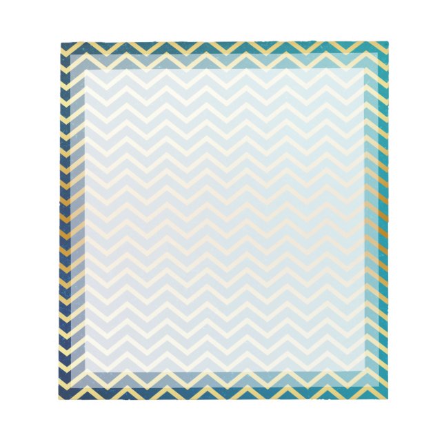 Bloc-note Chevron Gold Turquoise Boarder Cadre photo (Devant)