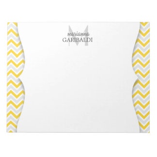 Bloc-note Chevron Jaune et moderne Personnalisé