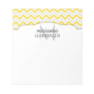 Bloc-note Chevron Jaune et moderne Personnalisé