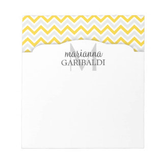 Bloc-note Chevron Jaune et moderne Personnalisé