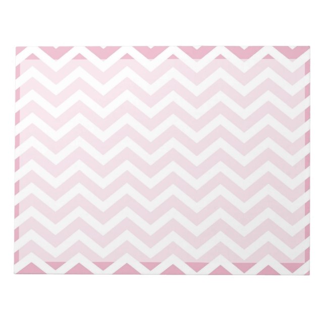 Bloc-note chevron rose et blanc (Devant)