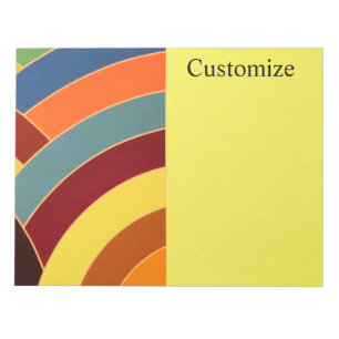Bloc-note chevrons courbes modernes multicolores chic