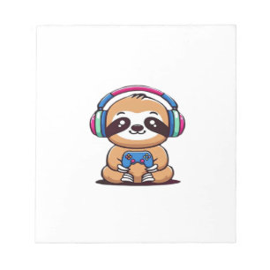 Bloc-note Chibi Kawaii Paresseux Joueur � Animal Mignon Drôl