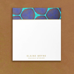 Bloc-note Chic élégant Bold Navy Motif Turquoise