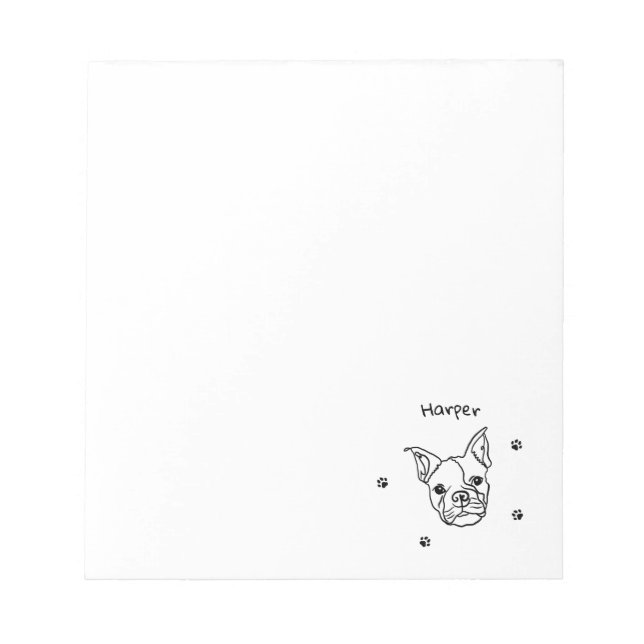 Bloc-note Chic French Bulldog Line Art : Modifier votre text (Devant)