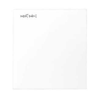 Bloc-note Chic Moderne Noir Blanc Votre Nom Minimaliste
