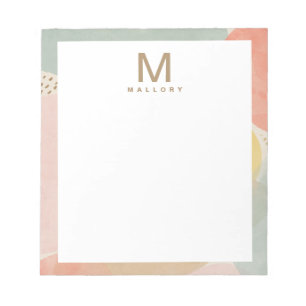 Bloc-note Chic Monogramme Colorful Formes Abstraites