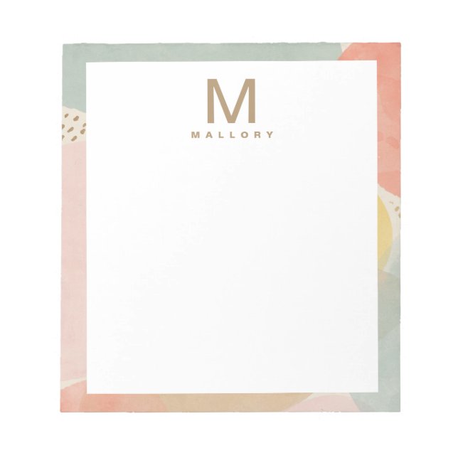 Bloc-note Chic Monogramme Colorful Formes Abstraites (Devant)
