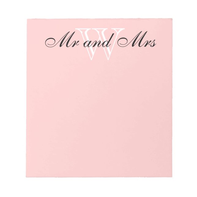 Bloc-note CHIC NOTEPAD_""M. et Mme" ROSE BLANCHE/BLANCHE (Devant)