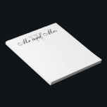 Bloc-note CHIC NOTEPAD_"M. et Mme" WHITE<br><div class="desc">"M. et Mme" WHITE. TEXTE NOIR/GRIS</div>