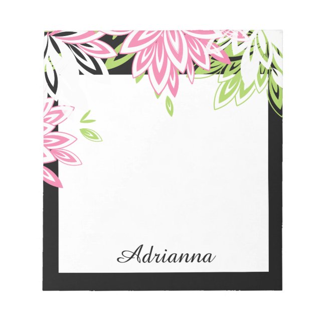 BLOC-NOTE CHIC POST-IT-NOTE_PINK/VERT/BLANC FLORAL (Devant)