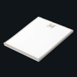 Bloc-note Chic rustique moderne Monogramme beige minimaliste<br><div class="desc">Un design moderne chic mais rustique monogramme avec un script vintage et un texte moderne. Les accents beiges complètent le monogramme créant une fusion de rustique en détresse et de moderne propre. Un cadeau idéal pour l'anniversaire,  Noël ou toute autre occasion spéciale.</div>