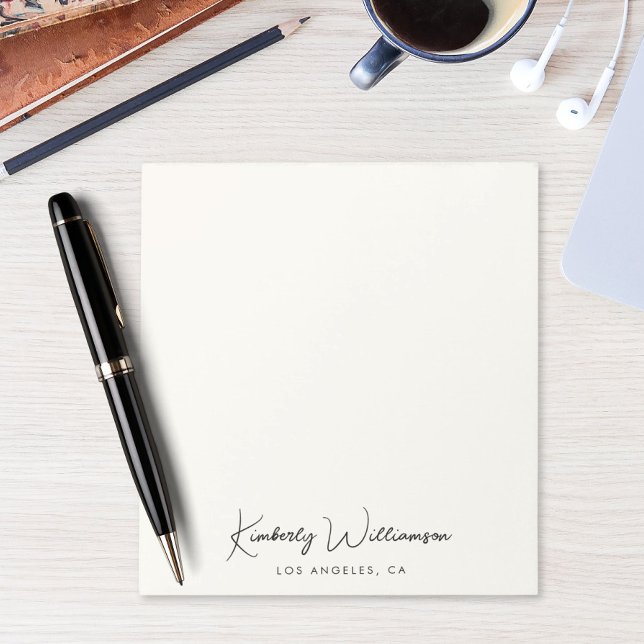 Bloc-note Chic Signature Script Monogram Cream (Empower your name in our signature script as your logo and brand identity)