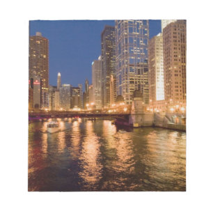 Bloc-note Chicago, Illinois, vue panoramique et rivière Chic