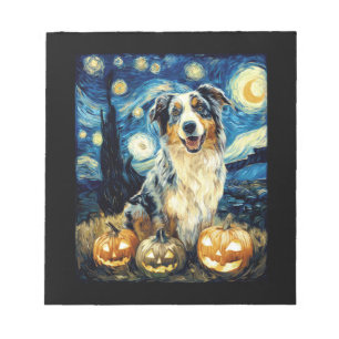 Bloc-note Chien berger australien mignon Halloween Jack O La