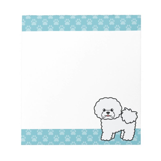 Bloc-note Chien Bichon Frise de dessin animé mignon (Devant)
