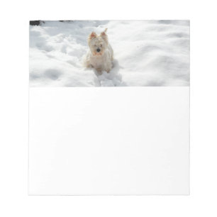Bloc-note Chien blanc Westin dans papier à lettres neige