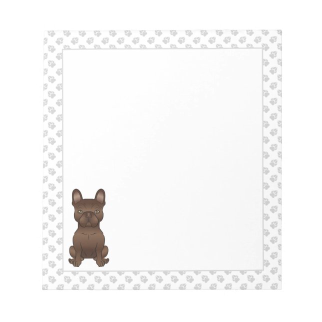 Bloc-note Chien Bouledogue Français au Chocolat / Chien Boul (Devant)