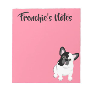 Bloc-note Chien Bouledogue Français Noir et Blanc Chiot Mign